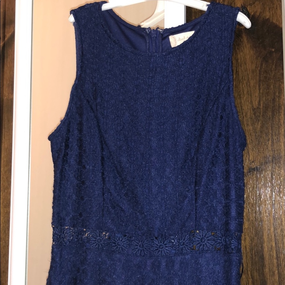 Altar’D State Blue Flower Lace Dress Small